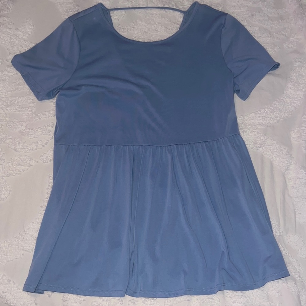 Pale blue babydoll shirt